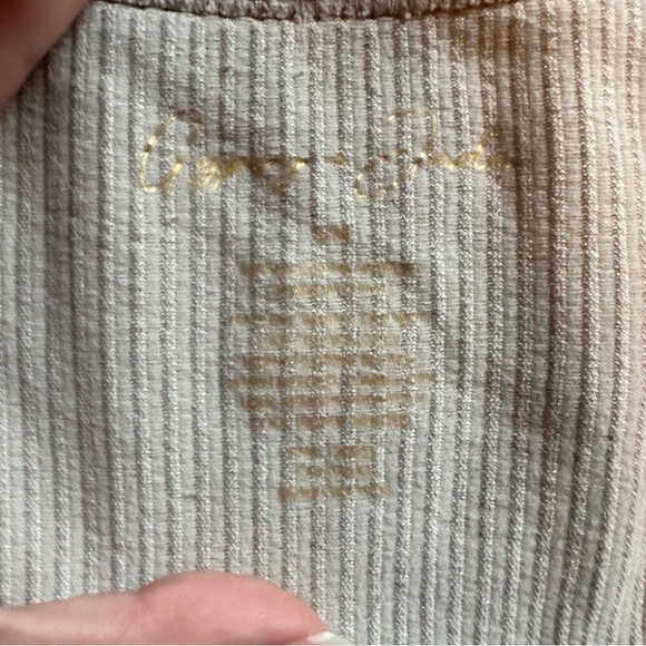 Beige Ribbed Crop Top - Picture 2 of 3